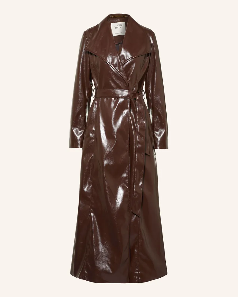 Joseph Ribkoff Trenchcoat In Lederoptik rot Dunkelbraun