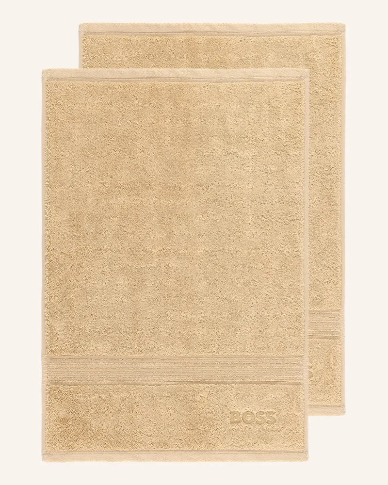 HUGO BOSS Gästetuch 2er Set Loft grau Creme