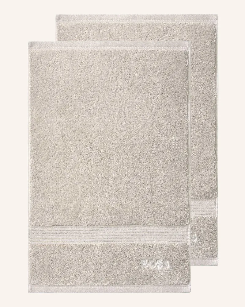 HUGO BOSS Gästetuch 2er Set Loft grau Creme