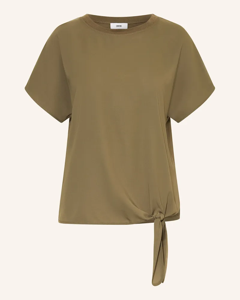 cinque Blusentop CIPERLA im Materialmix Oliv
