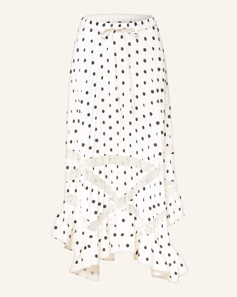 Claudie Pierlot Rock Mit Lochspitze Und Plissees beige Weiss