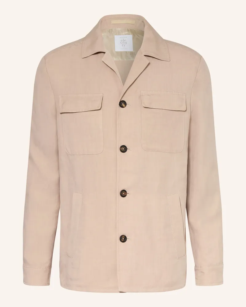 Eleventy Overjacket Mit Leinen rosa Beige