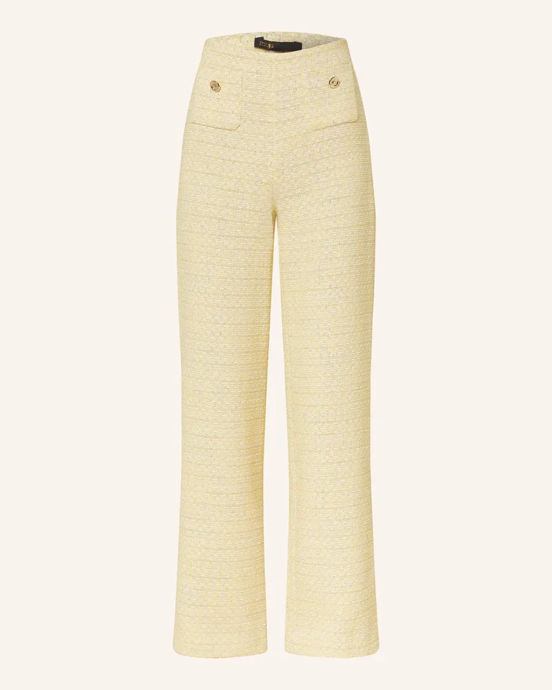 Maje Tweed-Hose mit Glitzergarn Gelb