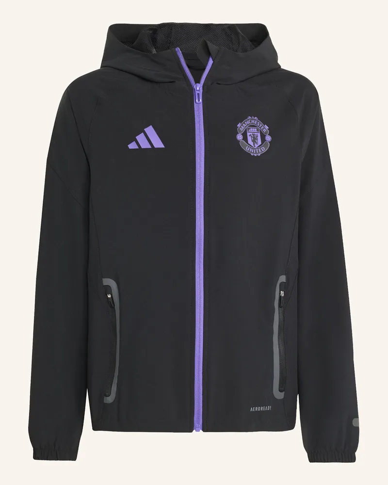 adidas Manchester United Tiro 25 Competition Vis Tech Kids Travel Jacke schwarz Schwarz