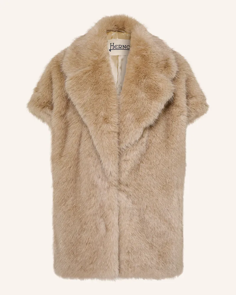 Herno Kunstfell-Weste beige Hellbraun