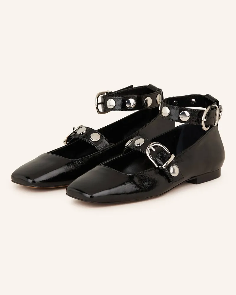 Maje Mary-Jane-Ballerinas Schwarz