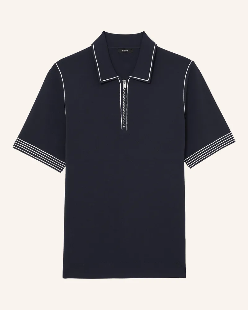 Reiss Strick-Poloshirt Mason blau Dunkelblau