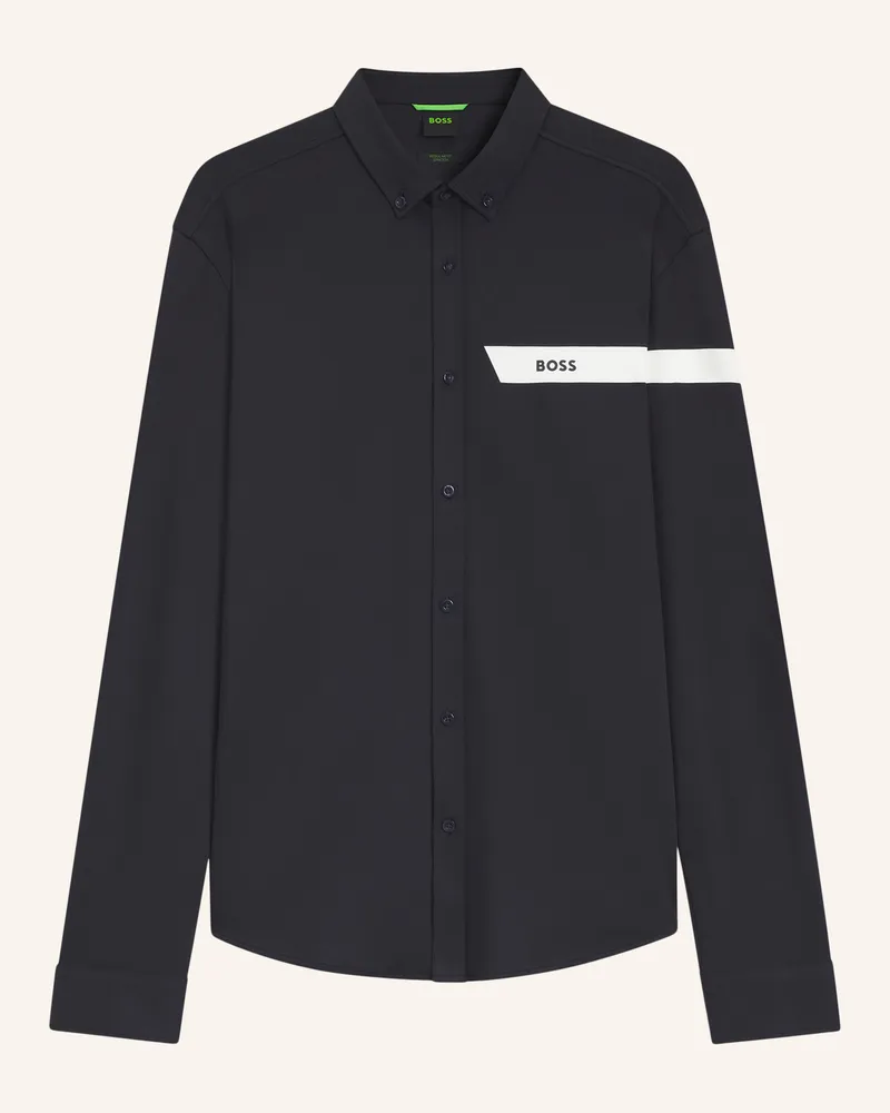 HUGO BOSS Casual Hemd SHIRT_STRIPE_IN Regular Fit Dunkelblau