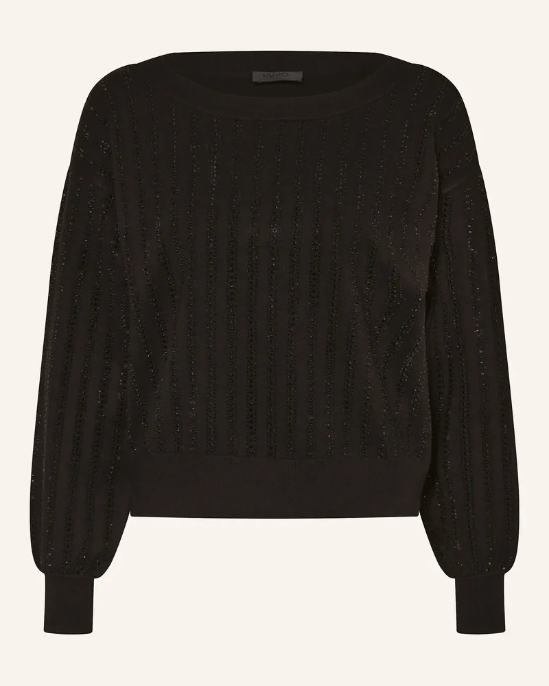 Liu Jo Pullover mit Schmucksteinen Schwarz