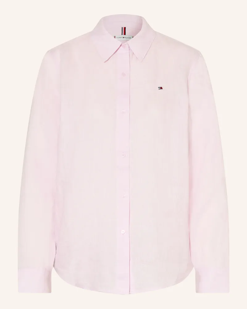 Tommy Hilfiger Hemdbluse Aus Leinen rosa Helllila