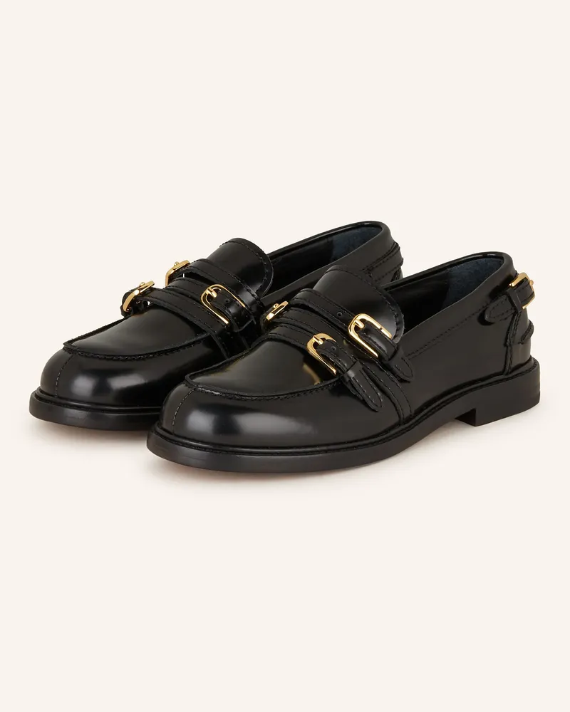 Sandro Lack-Slipper Schwarz