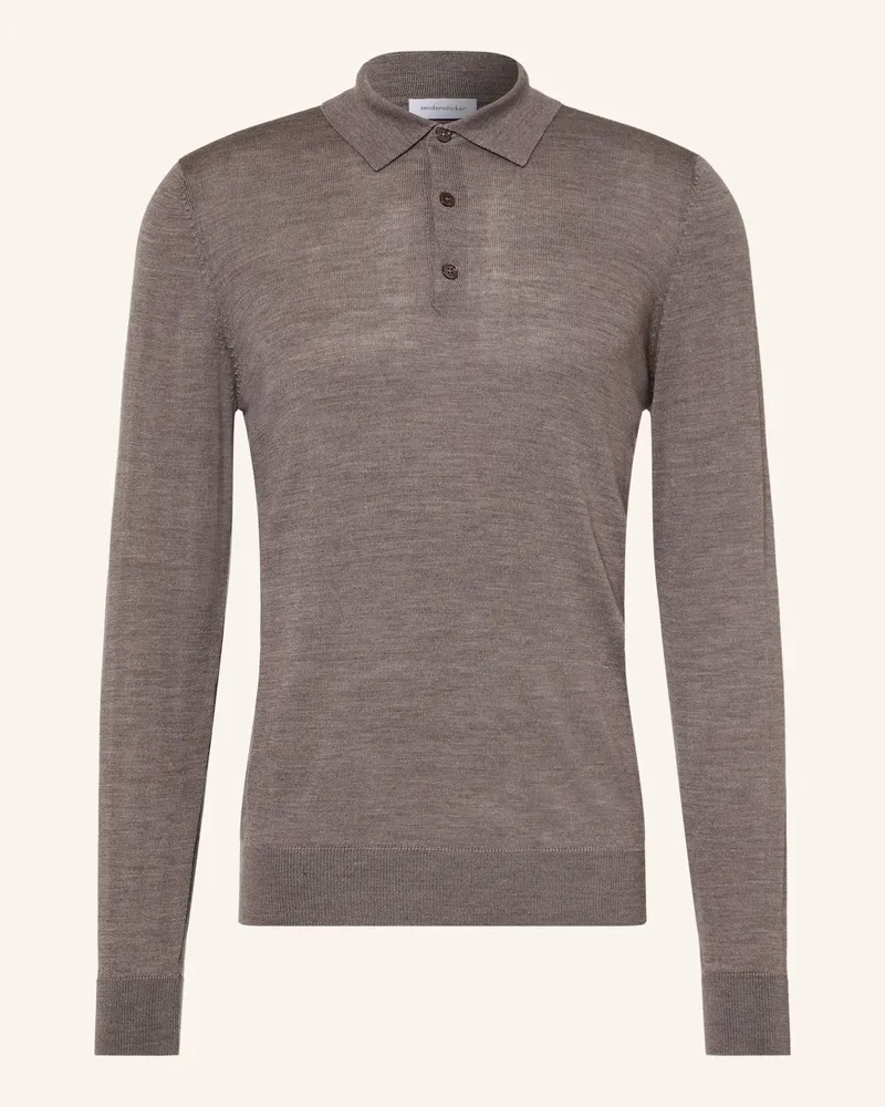 Seidensticker Strick-Poloshirt Aus Merinowolle braun Taupe