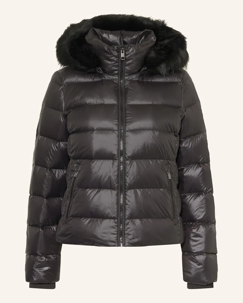 Tommy Hilfiger Daunenjacke mit abnehmbarem Kunstfell Schwarz
