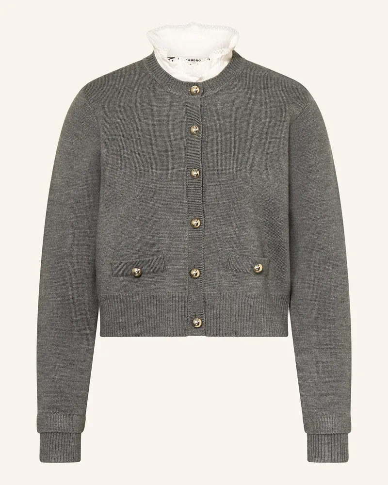 Sandro Strickjacke mit abnehmbarem Kragen Grau