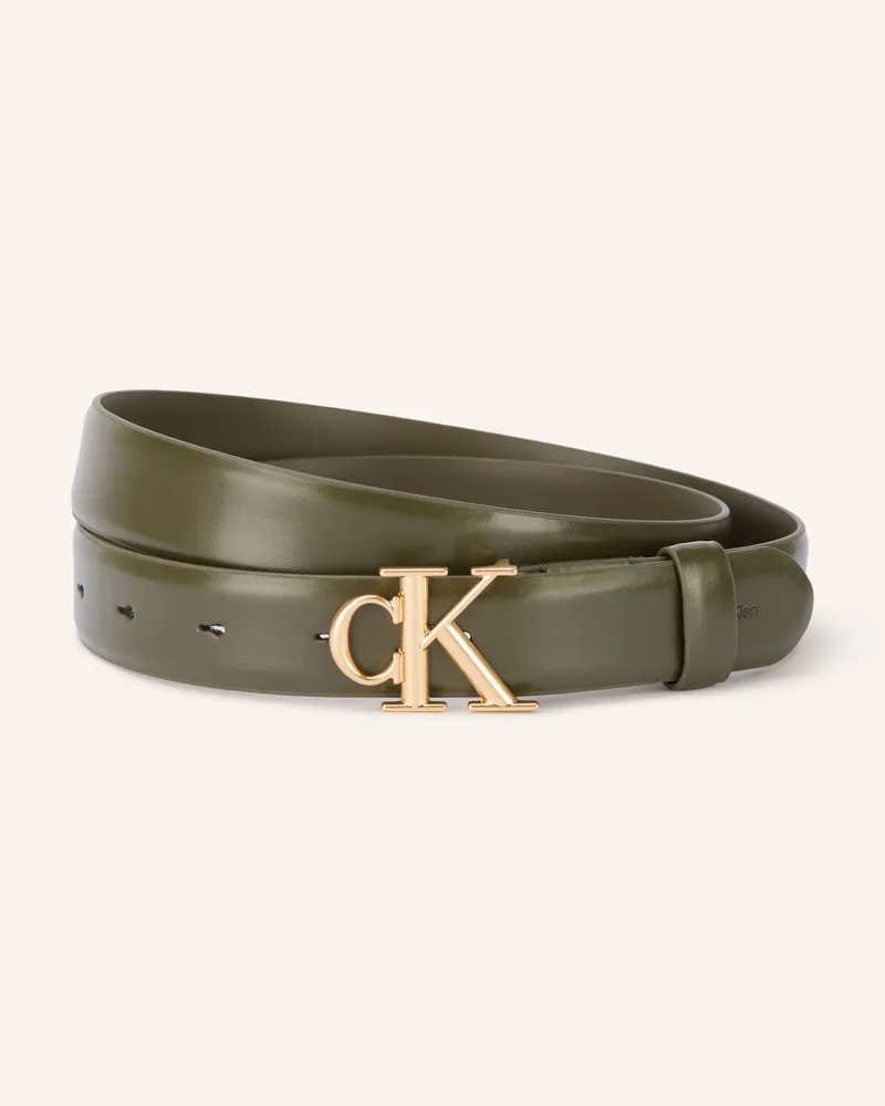 Calvin Klein Ledergürtel gruen Oliv