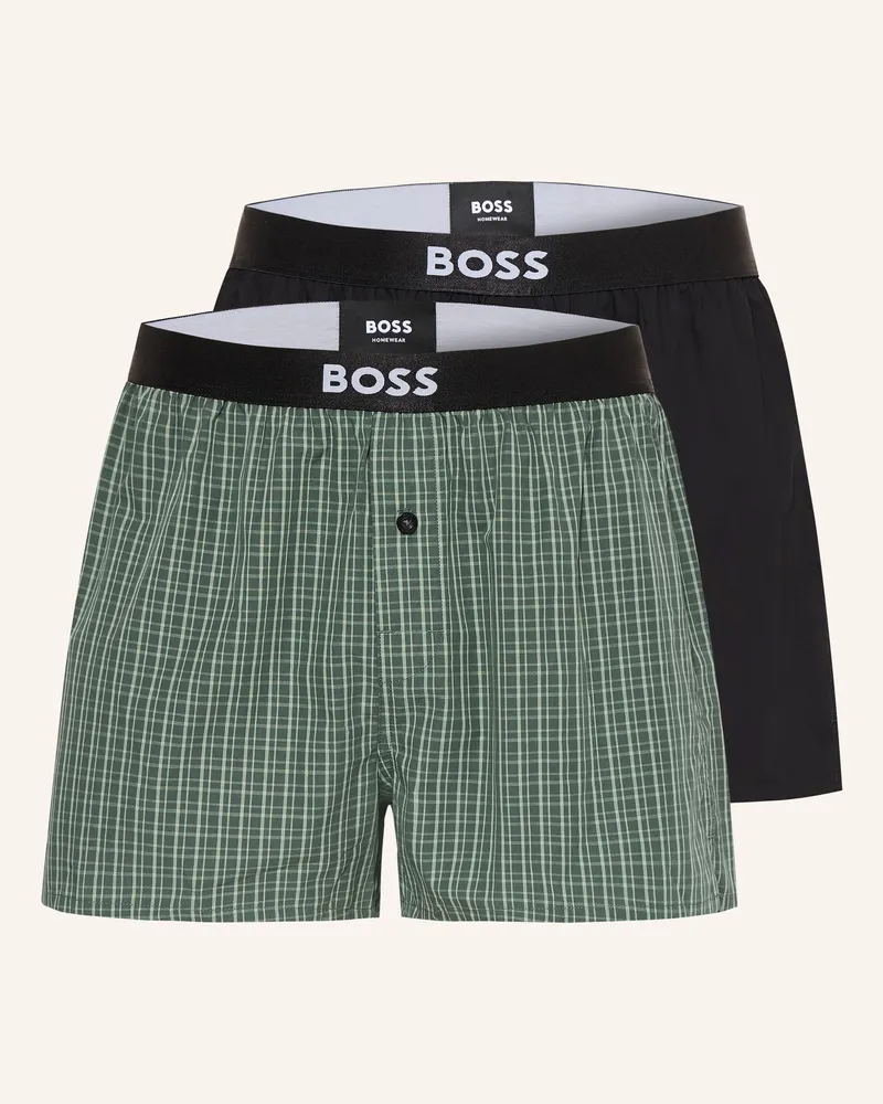 HUGO BOSS 2er-Pack Web-Boxershorts gruen Grün