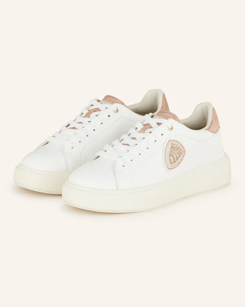 Blauer Sneaker VENUS mit Schmucksteinen Weiss