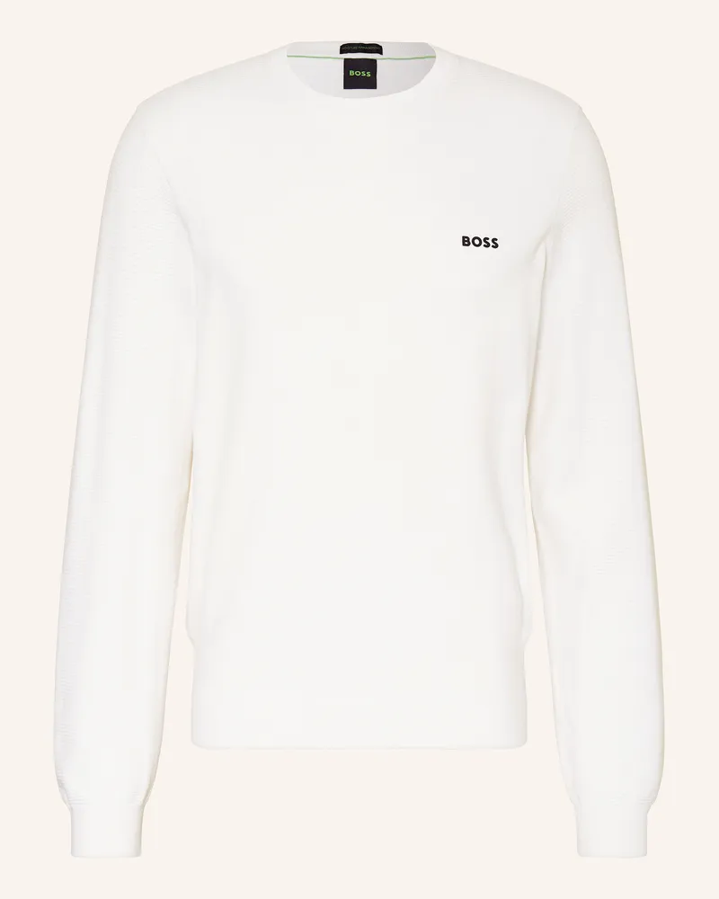 HUGO BOSS Pullover Momentum weiss Weiss