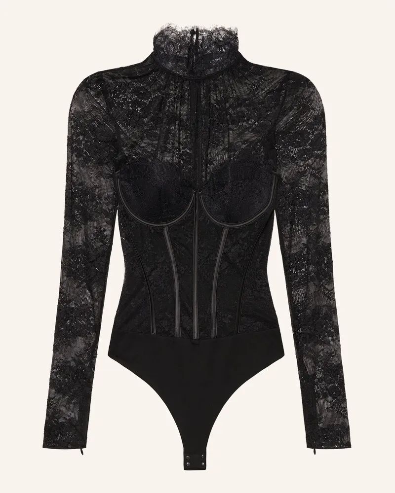 Retrofête Body Valentina Lace Aus Spitze schwarz Schwarz