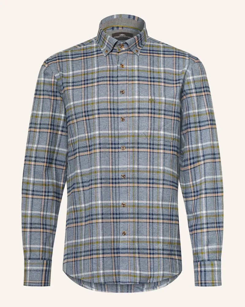 Fynch-Hatton Flanellhemd Regular Fit blau Blaugrau
