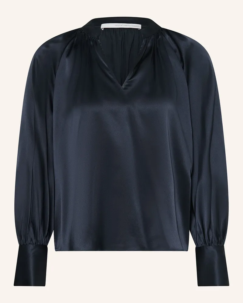 Herzen's Angelegenheit Blusenshirt Aus Satin blau Dunkelblau