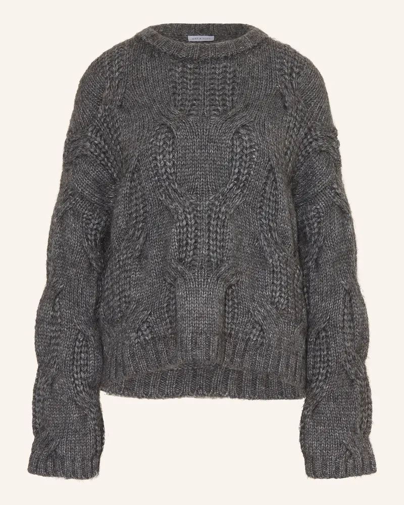 Mrs & HUGS Pullover Mit Alpaka grau Dunkelgrau