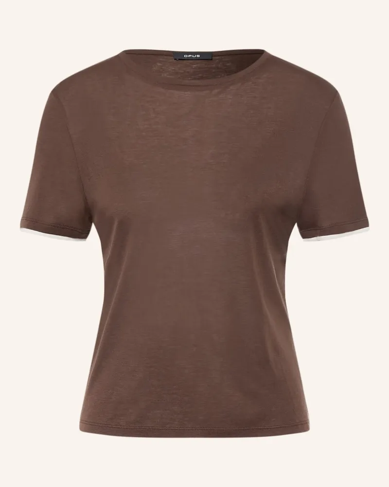 OPUS T-Shirt Soppel braun Dunkelbraun