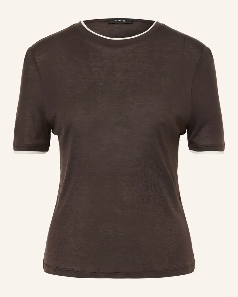 OPUS T-Shirt Soppel braun Dunkelbraun