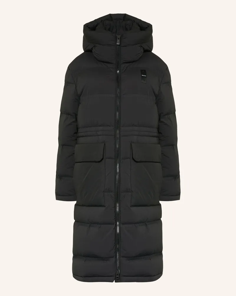 Blauer Daunenmantel Auck schwarz Schwarz