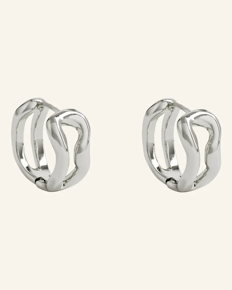 POMPIDOU Kreolen MELINA SCULPTED SMALL by GLAMBOU Silber