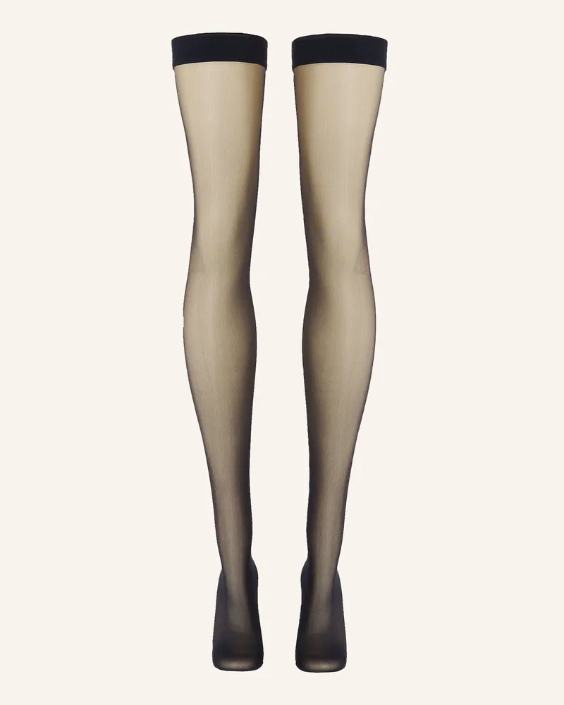 Wolford Halterloser Strumpf Individual 10 Stay-Up schwarz Schwarz