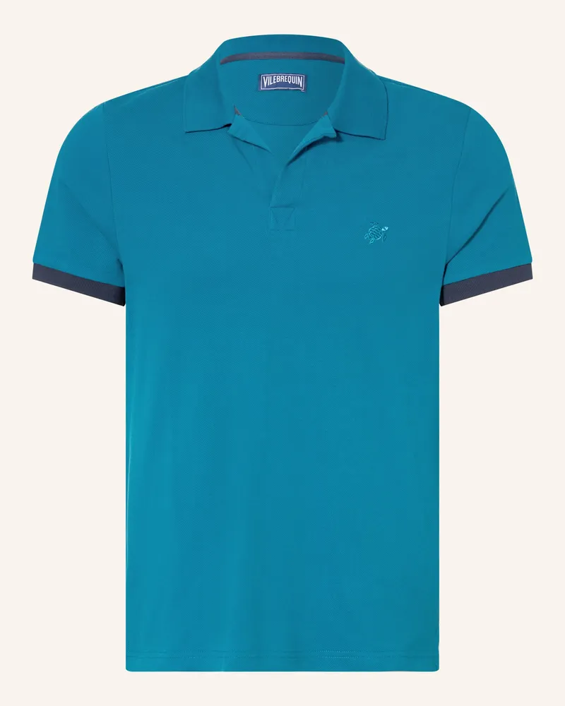 Vilebrequin Piqué-Poloshirt Palatin Regular Fit blau Petrol