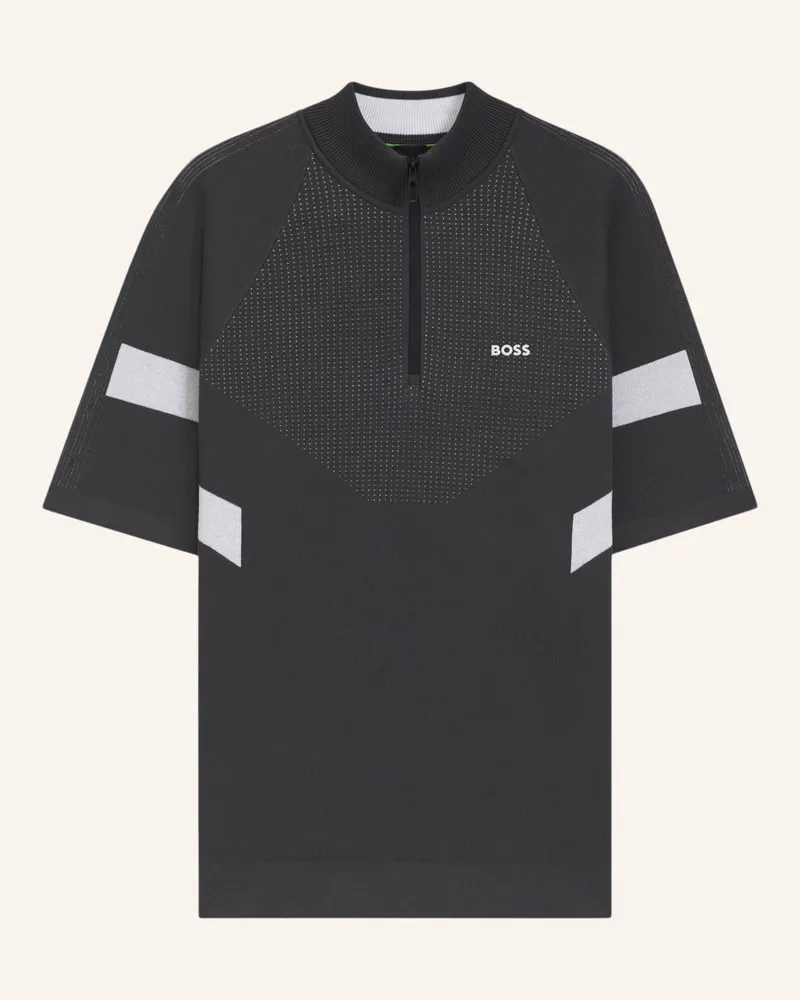 HUGO BOSS Pullover K_TENNIS RETRO QZ Relaxed Fit Dunkelgrau
