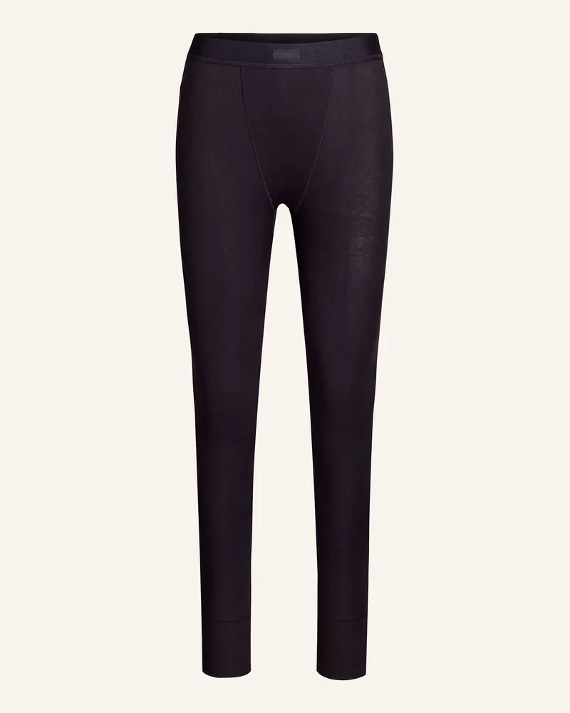 SKIMS Lounge-Leggings Cotton Rib schwarz Soot