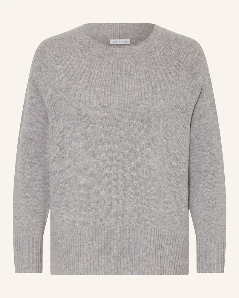 Mrs & HUGS Pullover Mit Cashmere grau Hellgrau