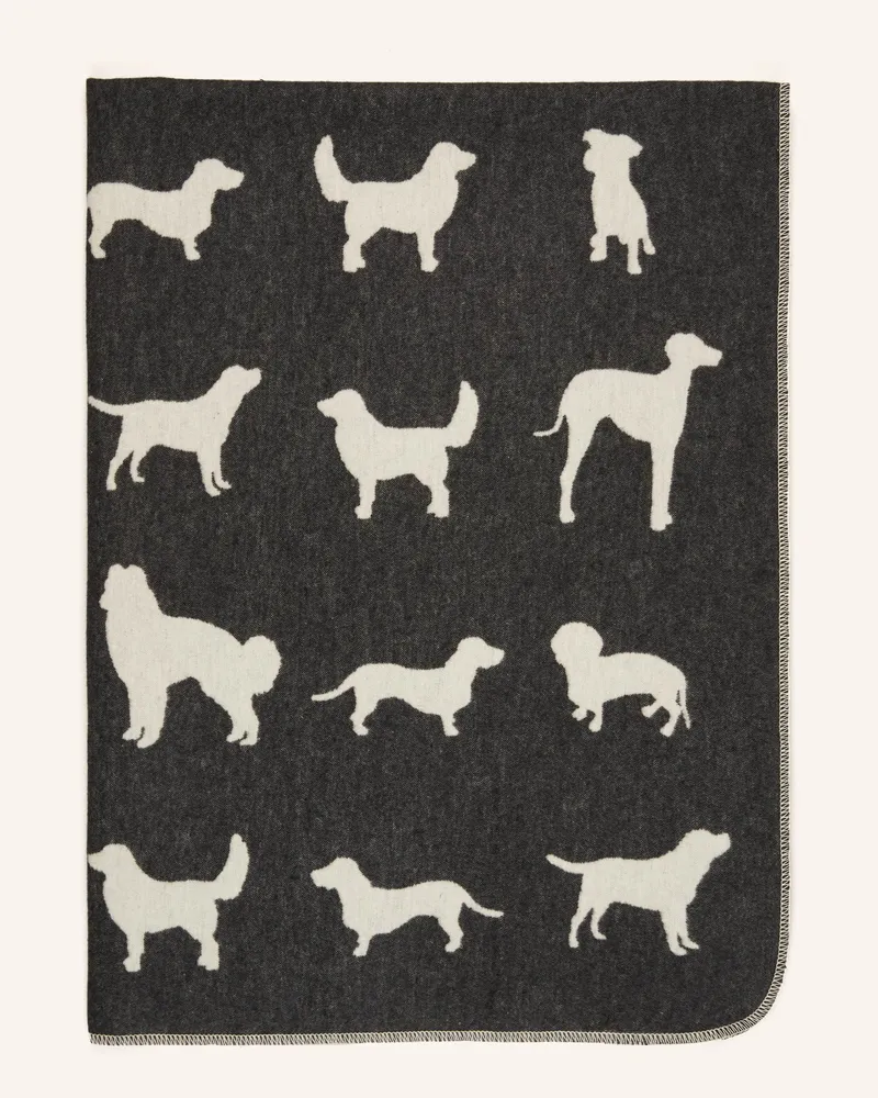 David Fussenegger Plaid HUNDESILHOUETTEN Dunkelgrau