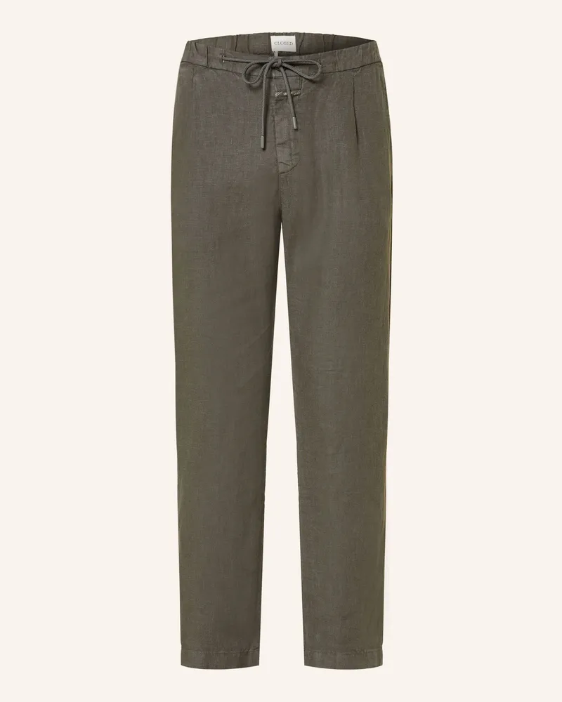 Closed Leinenhose VIGO TAPERED im Jogging-Stil Regular Fit Dunkelgrau