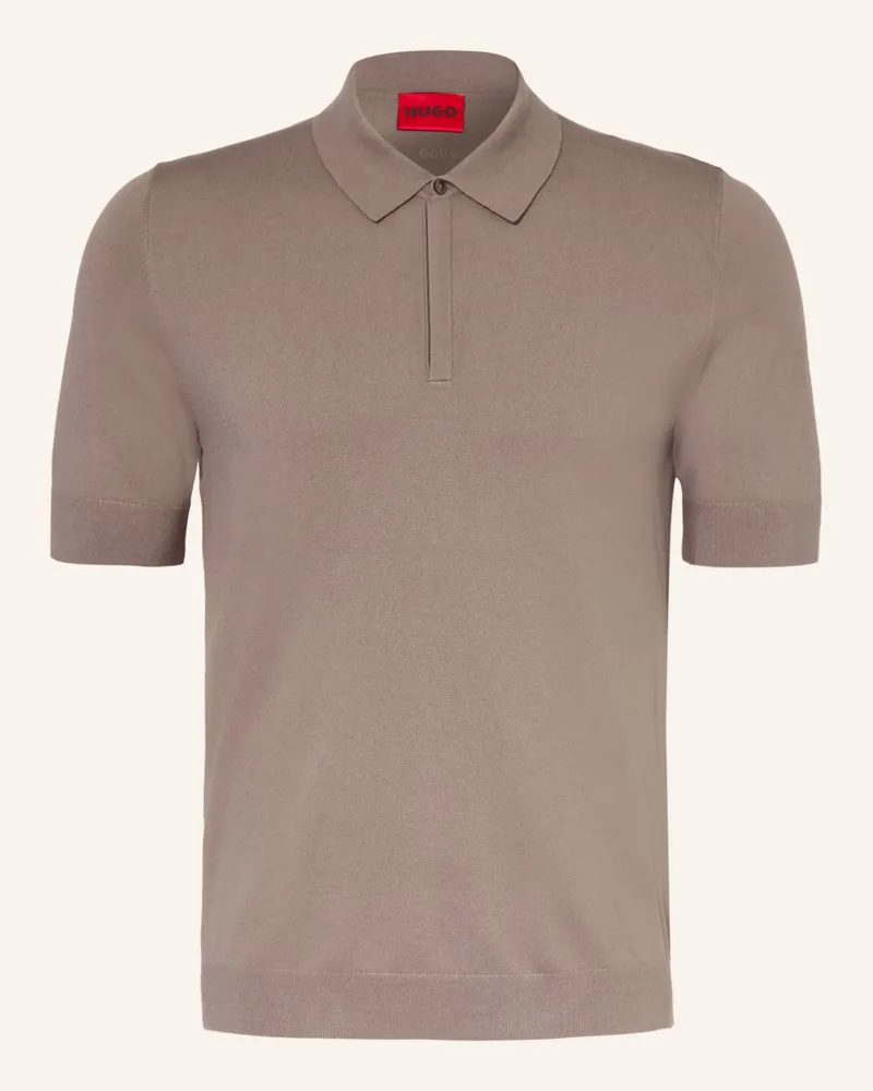 HUGO BOSS Strick-Poloshirt SAN PETER Taupe