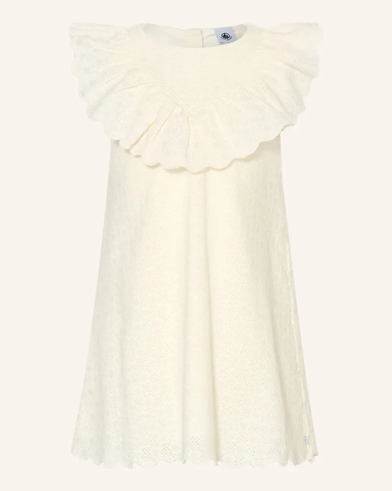 Petit Bateau Kleid mit Rüschen Creme