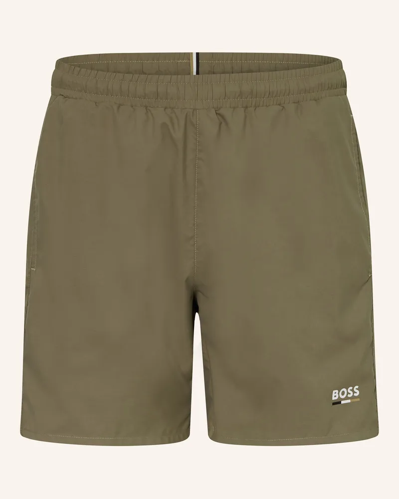 HUGO BOSS Badeshorts Swordfish grau Oliv