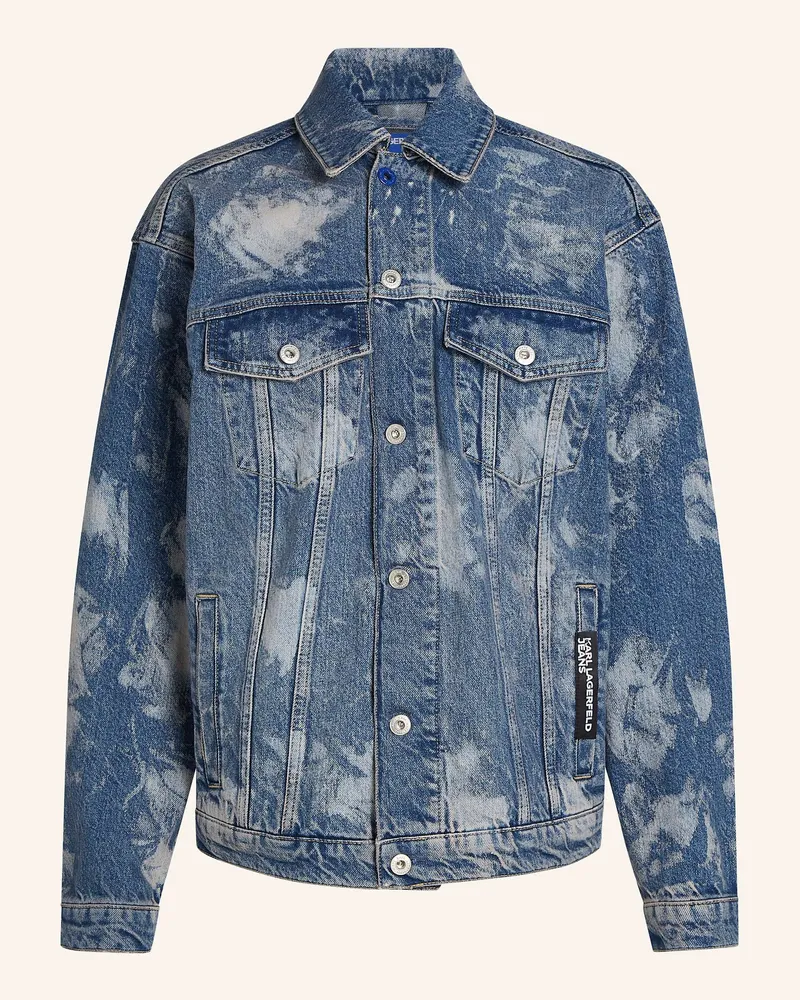 Karl Lagerfeld GEBLEICHTE JEANSJACKE IN LÄSSIGER PASSFORM Blau