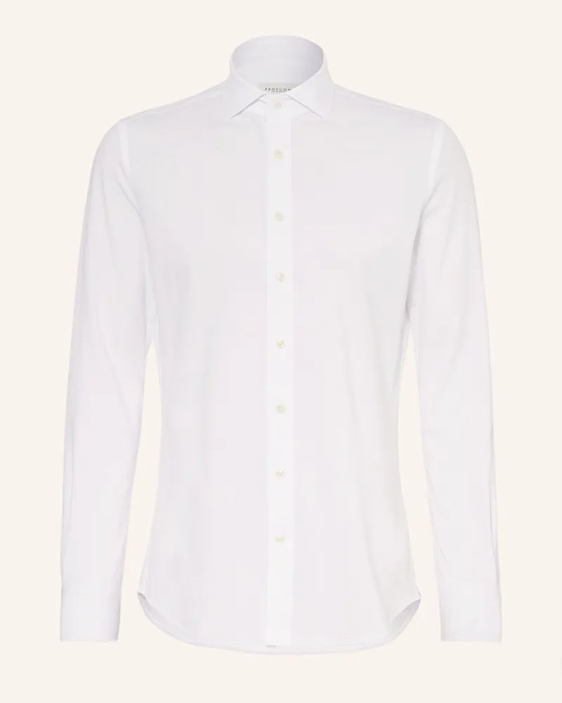 Profuomo Piqué-Hemd Slim Fit Weiss