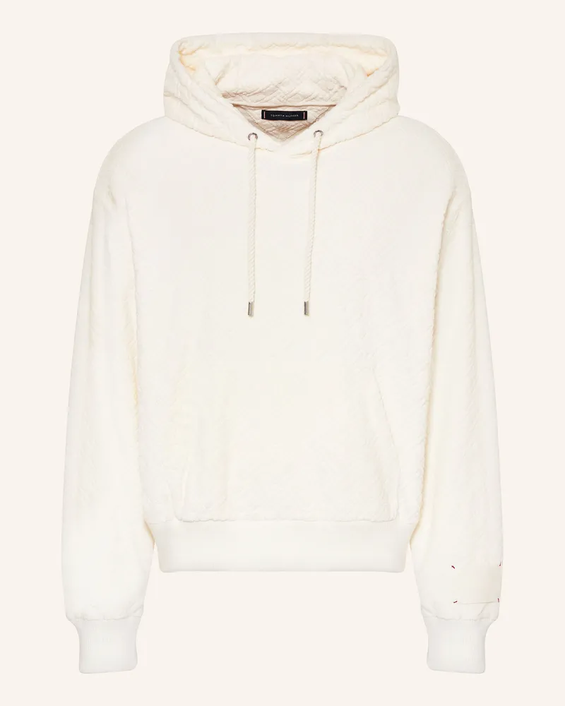 Tommy Hilfiger Jacquard-Hoodie weiss Creme