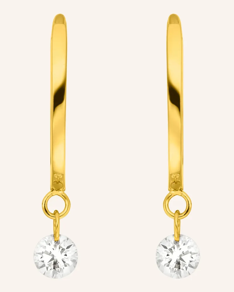 Leaf Creolen Pure Aus 18 Karat Gelbgold Mit Diamanten gold Gold