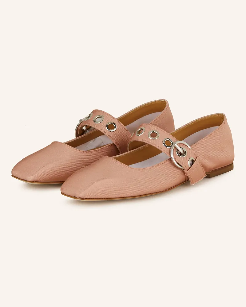 aeyde Mary-Jane-Ballerinas Uma Eyelet Grosgrain rosa Rosé