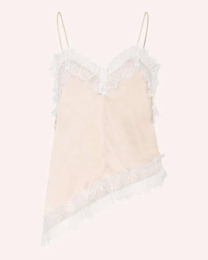 Luisa Cerano Blusentop Mit Spitze rosa Hellbraun