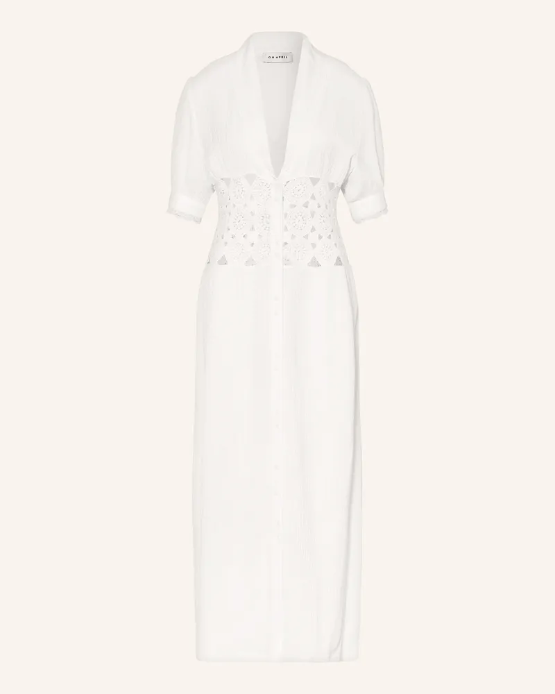 OH APRIL Hemdblusenkleid Westley Aus Musselin weiss Creme