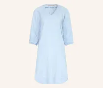 Leinenkleid Mit 3/4-Arm blau