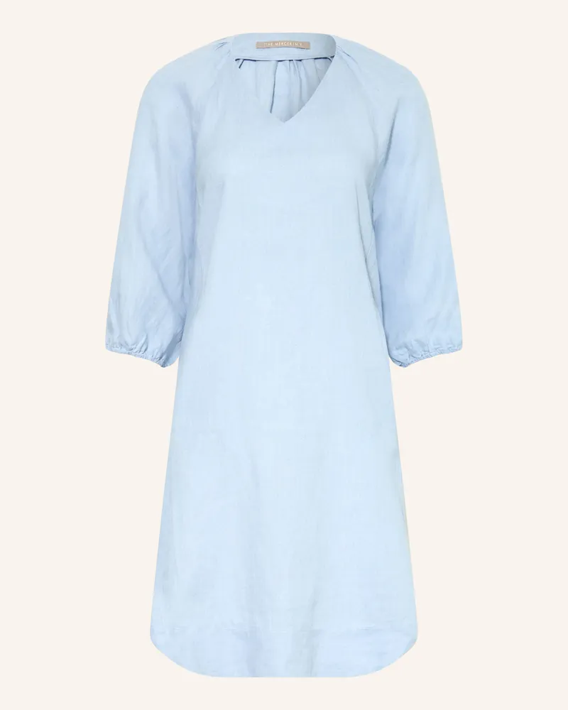 (THE MERCER) N.Y. Leinenkleid Mit 3/4-Arm blau Hellblau