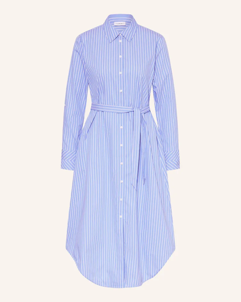 COMMA Hemdblusenkleid Hellblau